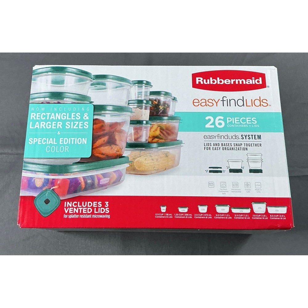 Rubbermaid Easy Find Lids 26 Piece Food Storage Set Special Edition Teal 2157957